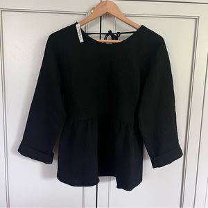 Madewell Black Peplum Top